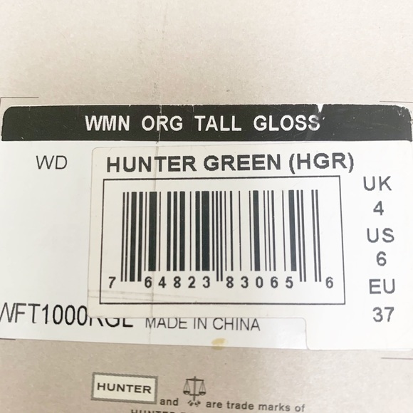Original tall hunter green gloss rain boots - Picture 7 of 8